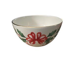 Lenox Holiday Bowl 16 ounce Holly Leave‎ and Ribbons